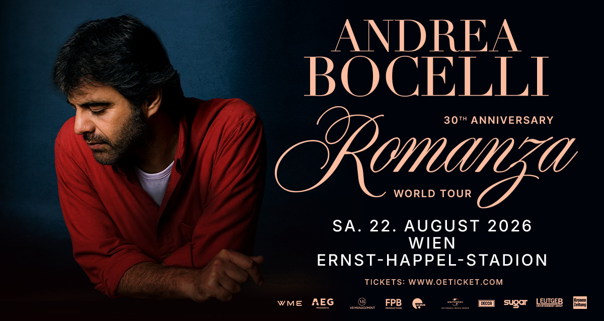 Andrea Bocelli am 22. August 2026 @ Ernst-Happel-Stadion.