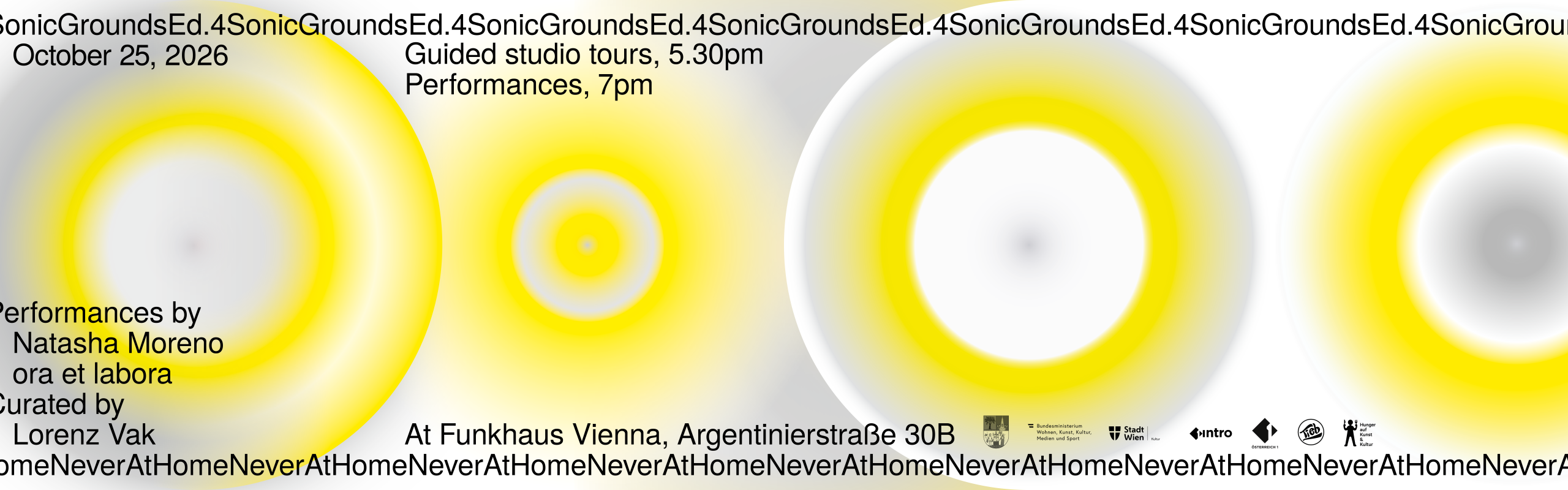 SONIC Grounds - Edition 4 am 25. October 2026 @ Funkhaus Wien.