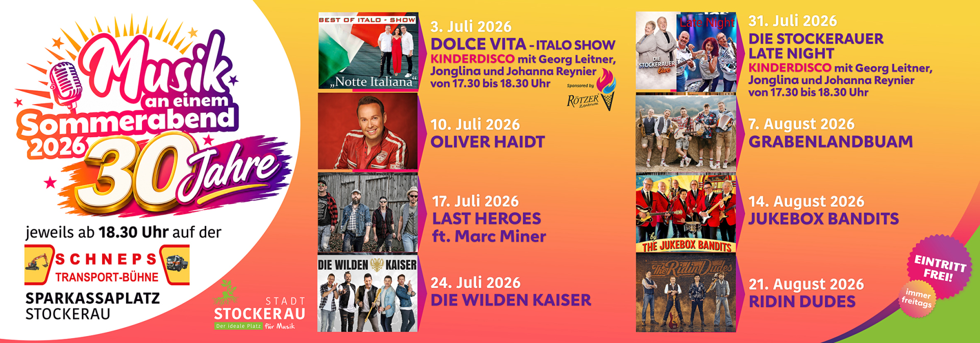 Ridin Dudes am 21. August 2026 @ Sparkassaplatz Stockerau.