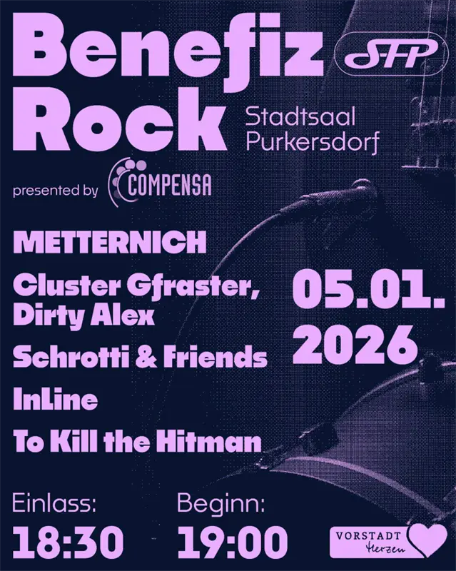 Benefiz-Rock am 5. January 2026 @ Stadtsaal Purkersdorf.