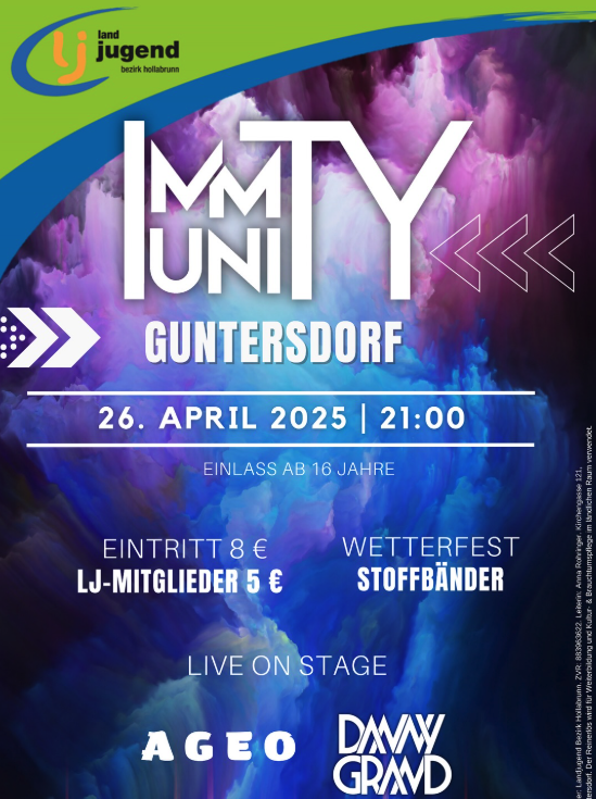 IMMUNITY 2025 am 26. April 2025 @ Gehringer Halle. IMMUNITY 2025 am 26. April 2025 @ Gehringer Halle.
