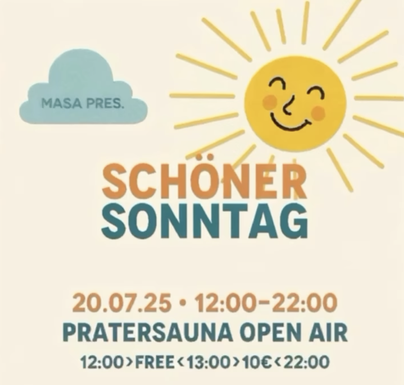 Schöner Sonntag am 20. July 2025 @ Pratersauna. Schöner Sonntag am 20. July 2025 @ Pratersauna.