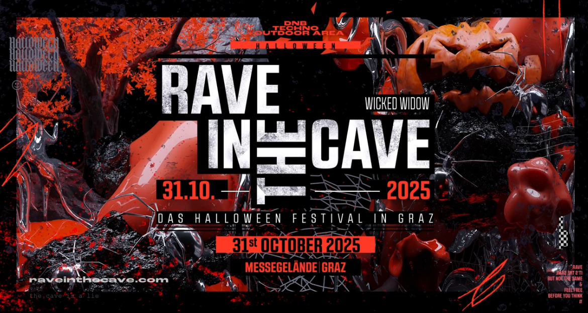 RAVE IN THE CAVE 2025 am 31. October 2025 @ Congress Graz. RAVE IN THE CAVE 2025 am 31. October 2025 @ Congress Graz.