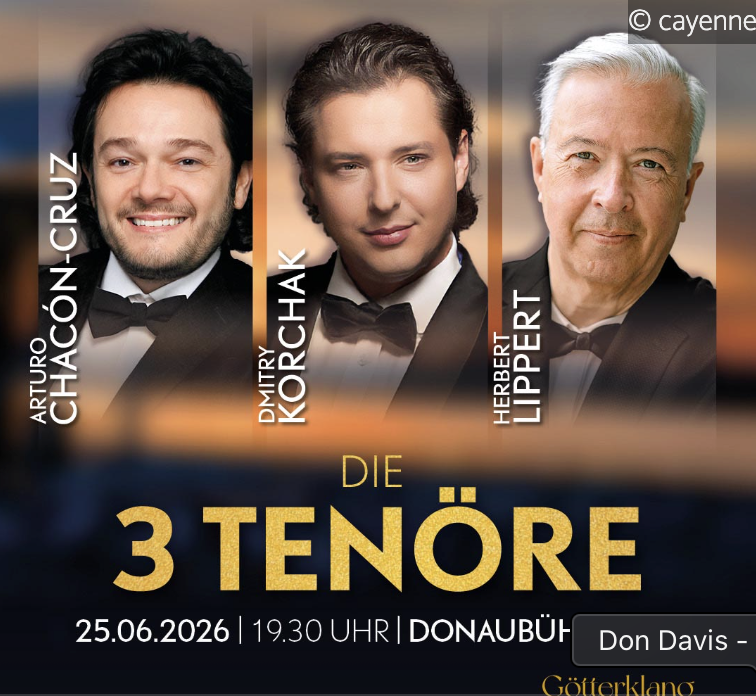 Arturo Chacón-Cruz, Dmitry Korchak und Herbert Lippert am 25. June 2026 @ Donaubühne Tulln.