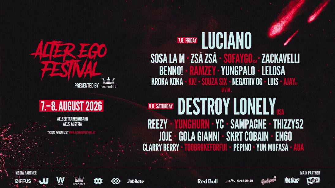 ALTER EGO FESTIVAL am 7. August 2026 @ Welser Trabrennbahn.