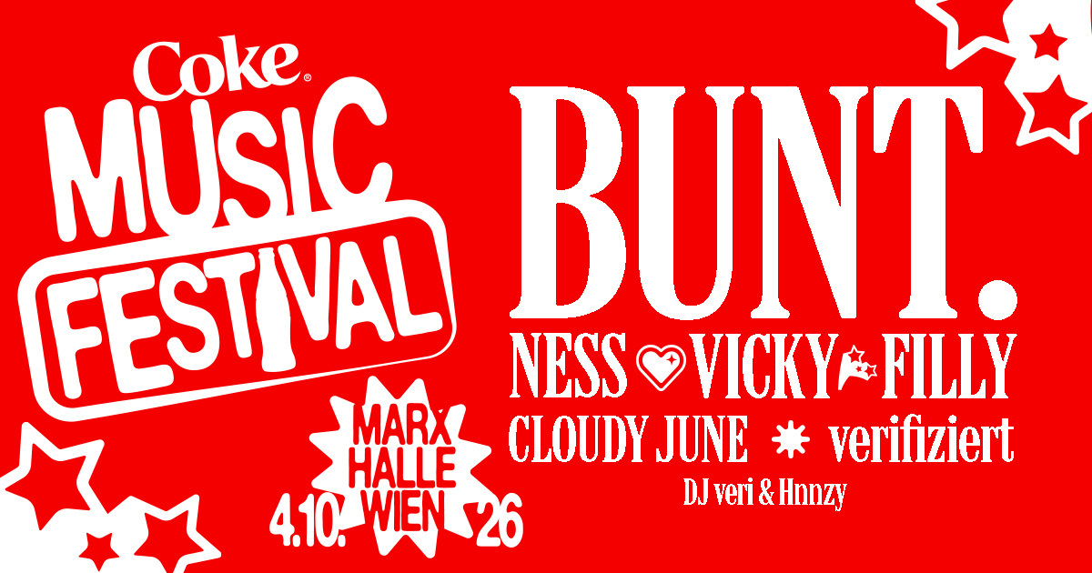 Coke Music Festival 2026 am 4. October 2026 @ Marx Halle.