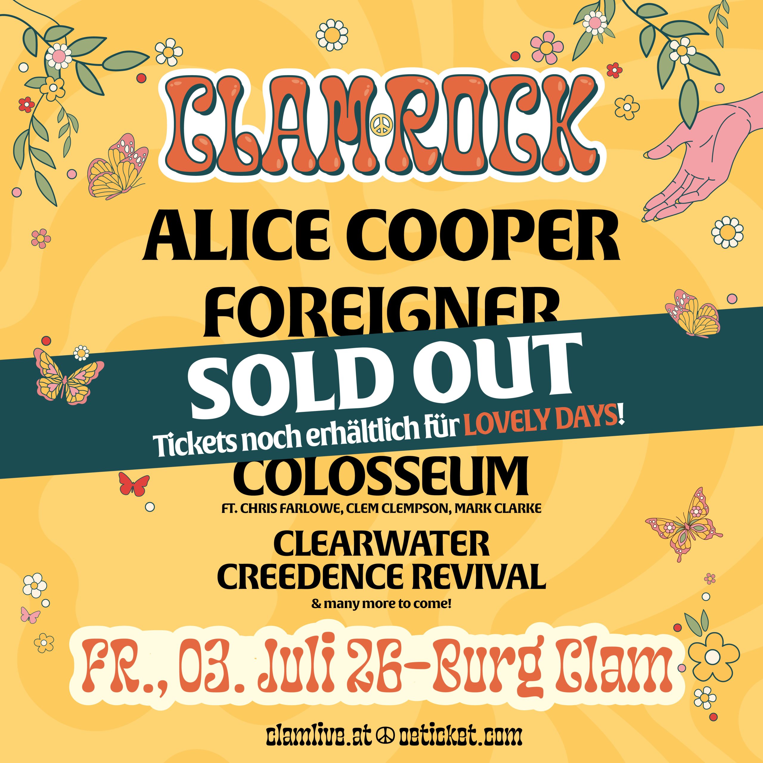 Clam Rock 2026 am 3. July 2026 @ Burg Clam. Clam Rock 2026 am 3. July 2026 @ Burg Clam.