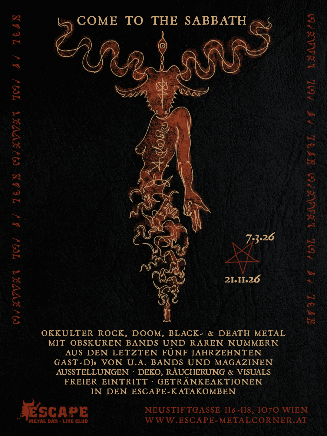 COME TO THE SABBATH am 7. March 2026 @ Escape Metalcorner.