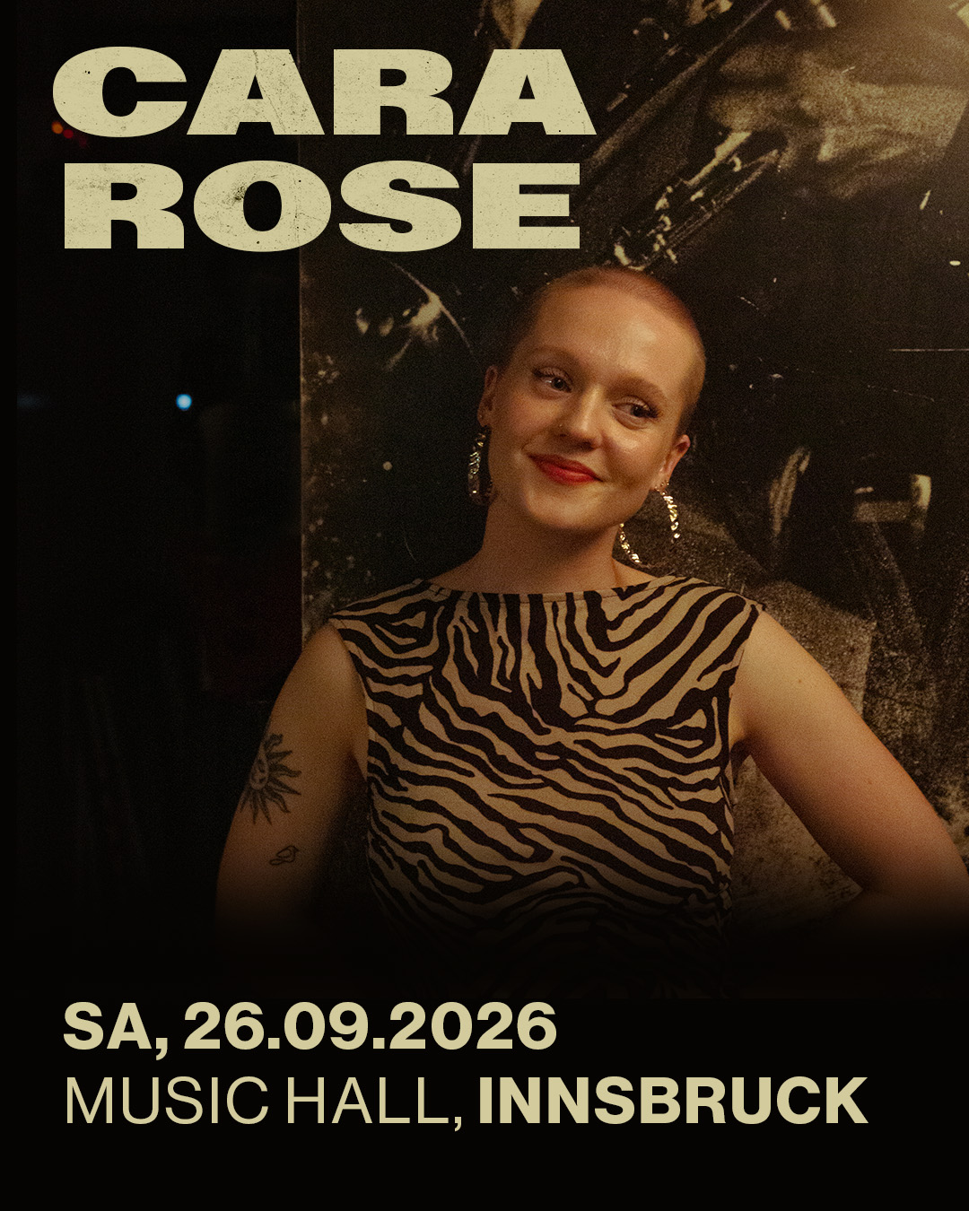 Cara Rose am 26. September 2026 @ Music Hall Innsbruck.