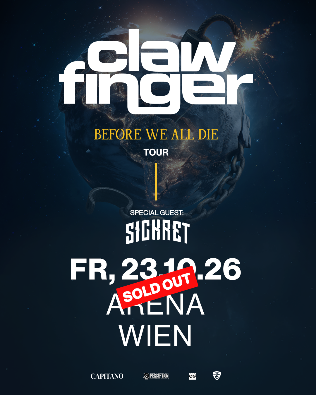 Clawfinger am 23. October 2026 @ Arena Wien.