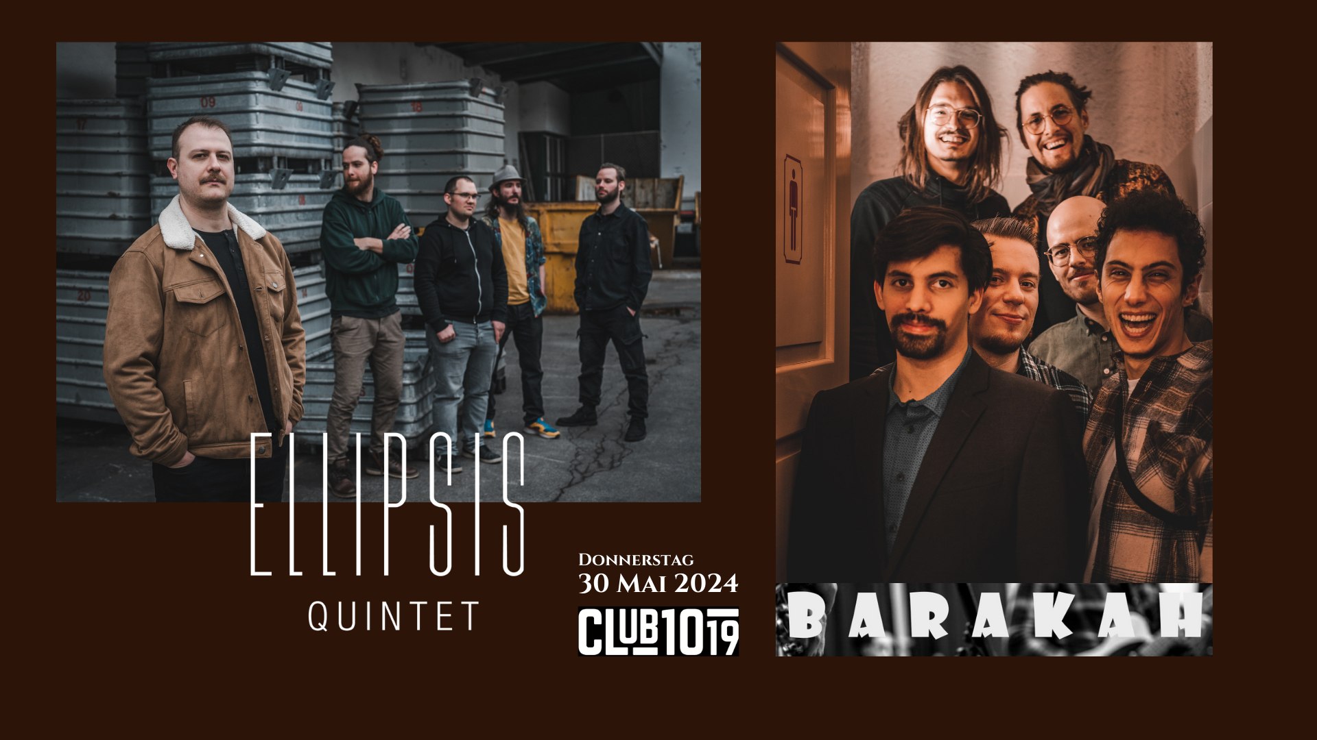 Ellipsis Quintet + Barakah am 30. May 2024 @ Club 1019.