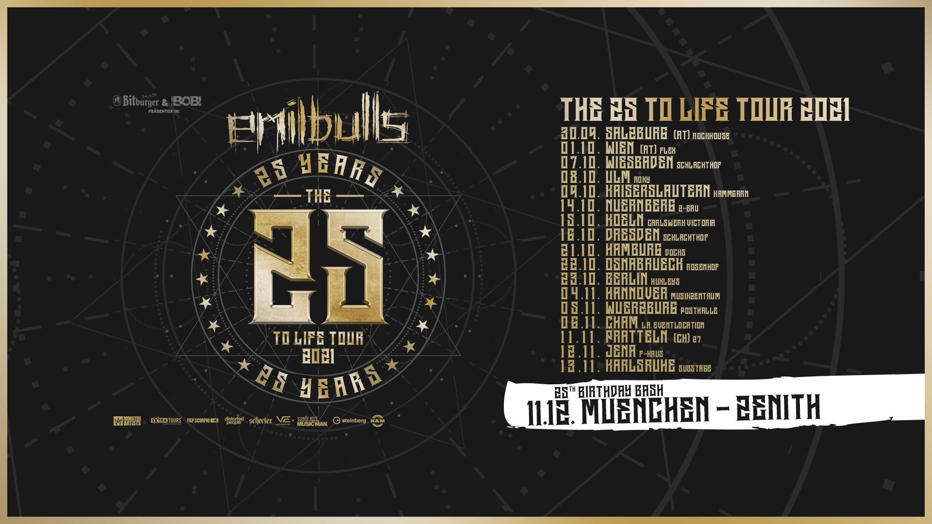 Emil Bulls am 30. September 2021 @ Rockhouse Salzburg.