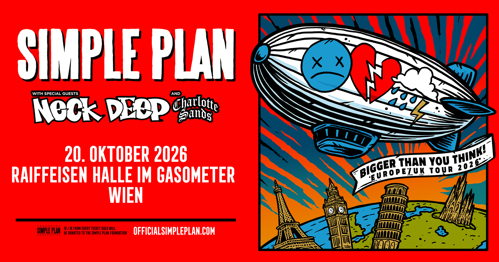 Simple Plan am 20. October 2026 @ Raiffeisen Halle im Gasometer.