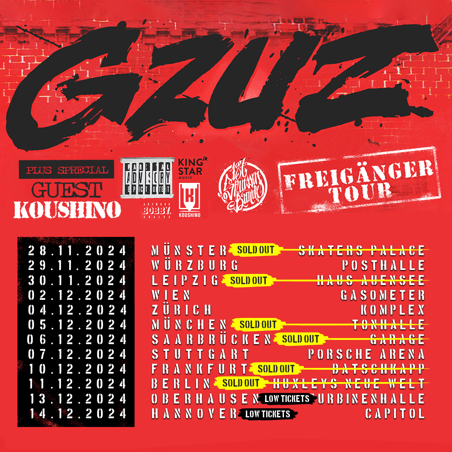 GZUZ am 2. December 2024 @ Raiffeisen Halle im Gasometer. GZUZ am 2. December 2024 @ Raiffeisen Halle im Gasometer.