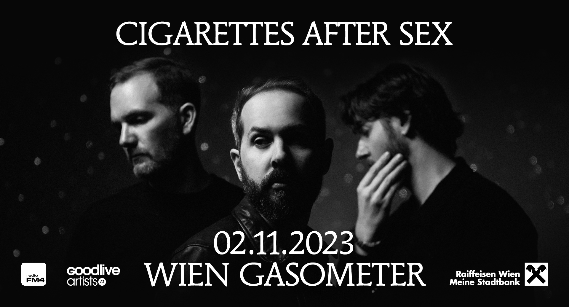 Cigarettes After Sex am 2. November 2023 @ Raiffeisen Halle (früher: Planet.tt Gasometer).