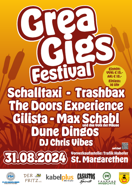 Grea Gigs Festival 2024 am 31. August 2024 @ Sportplatz Sankt Margarethen.
