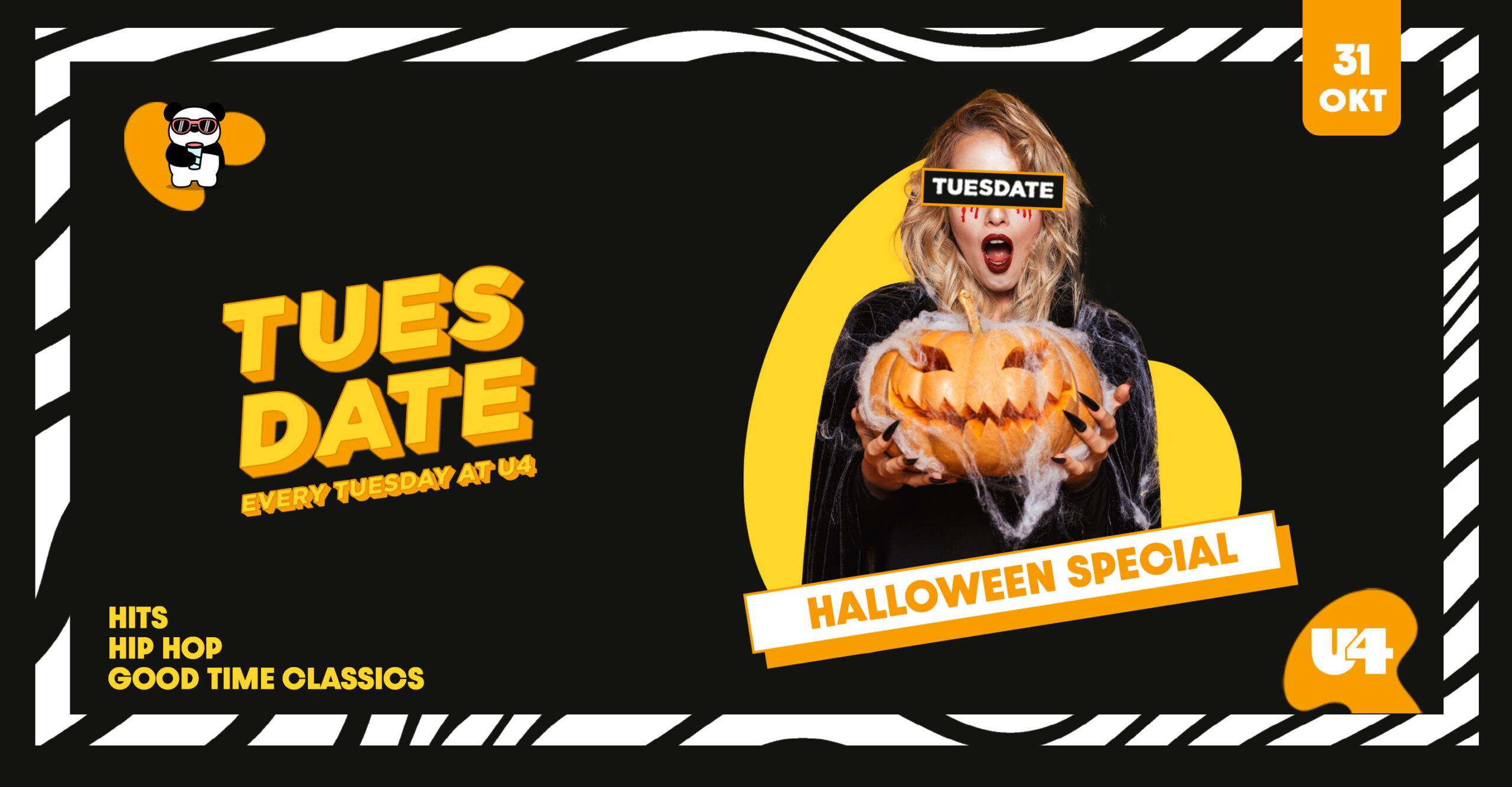TUESDATE am 31. October 2023 @ U4. TUESDATE am 31. October 2023 @ U4.