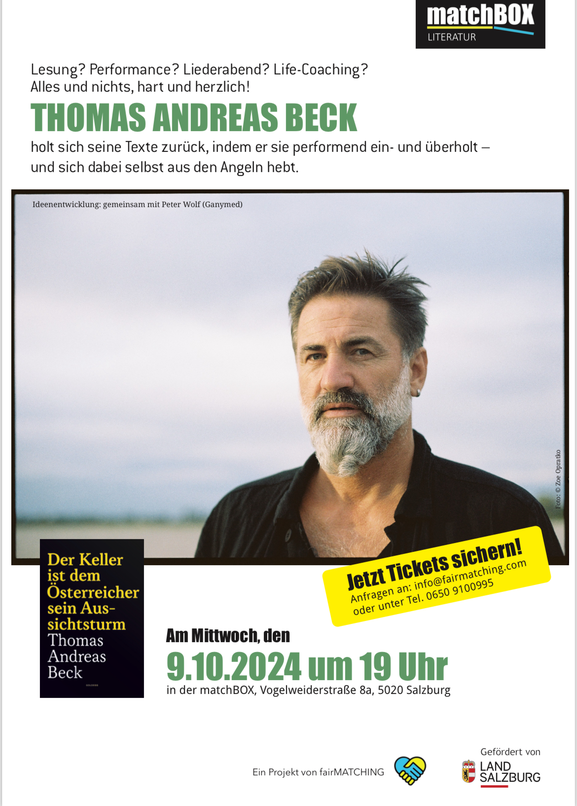 matchBOX Literatur: BECK PERFORMT am 9. October 2024 @ Verein fairMATCHING. matchBOX Literatur: BECK PERFORMT am 9. October 2024 @ Verein fairMATCHING.