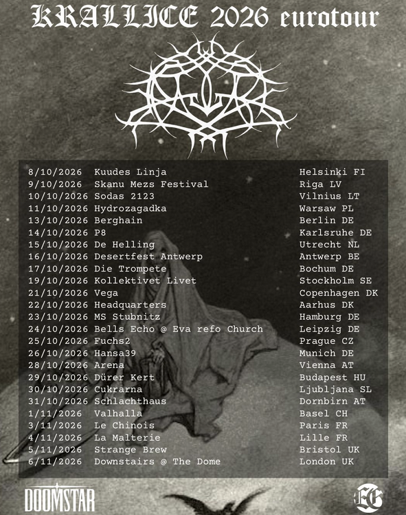 KRALLICE am 28. October 2026 @ Arena Wien.