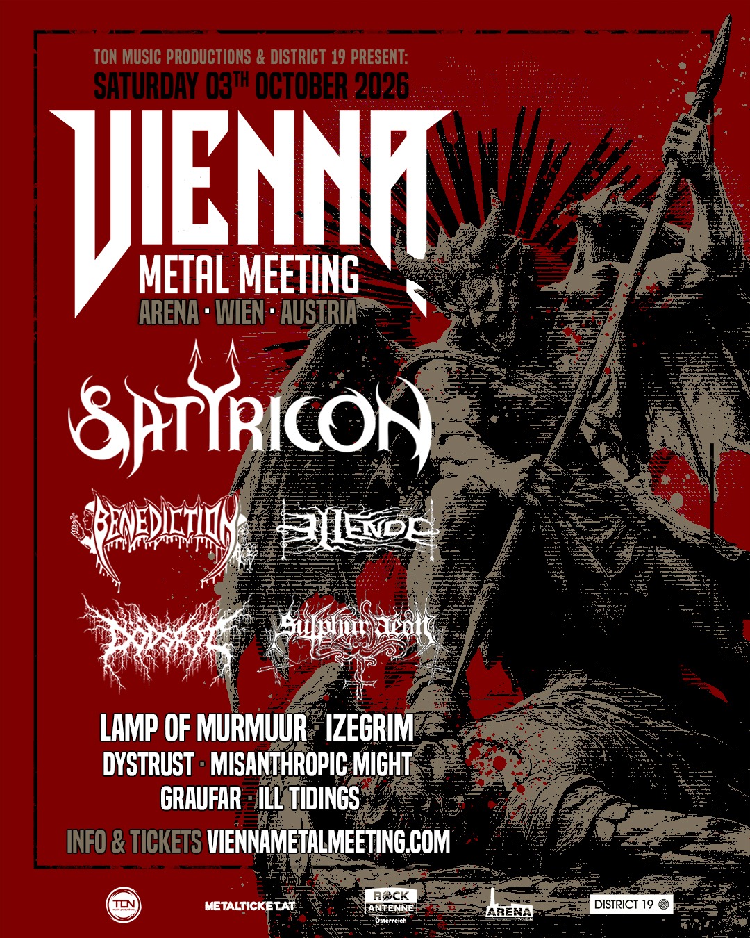 VIENNA METAL MEETING 2026 am 3. October 2026 @ Arena Wien.