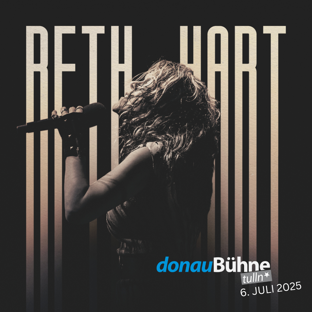 Beth Hart am 4. July 2026 @ Donaubühne Tulln. Beth Hart am 4. July 2026 @ Donaubühne Tulln.