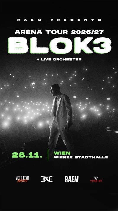 BLOK3 am 28. November 2026 @ Wiener Stadthalle.
