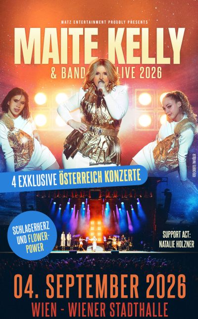 Maite Kelly am 4. September 2026 @ Wiener Stadthalle - Halle F.