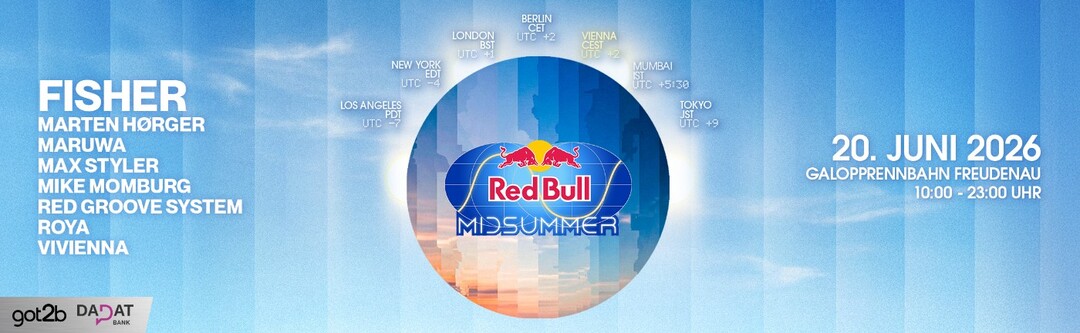 Red Bull Midsummer Vienna 2026 am 20. June 2026 @ Galopprennbahn Freudenau.