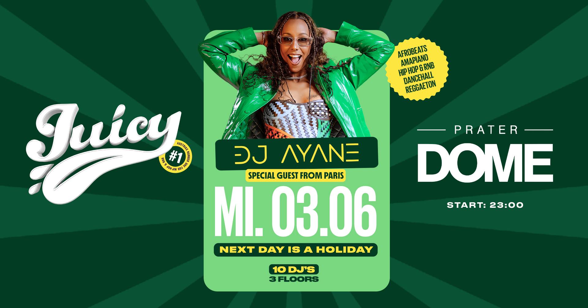 Juicy Special am 3. June 2026 @ Prater Dome.