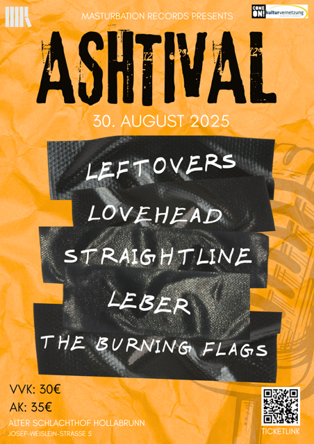 ASHTIVAL mit LEFTOVERS am 30. August 2025 @ Alter Schlachthof Hollabrunn. ASHTIVAL mit LEFTOVERS am 30. August 2025 @ Alter Schlachthof Hollabrunn.