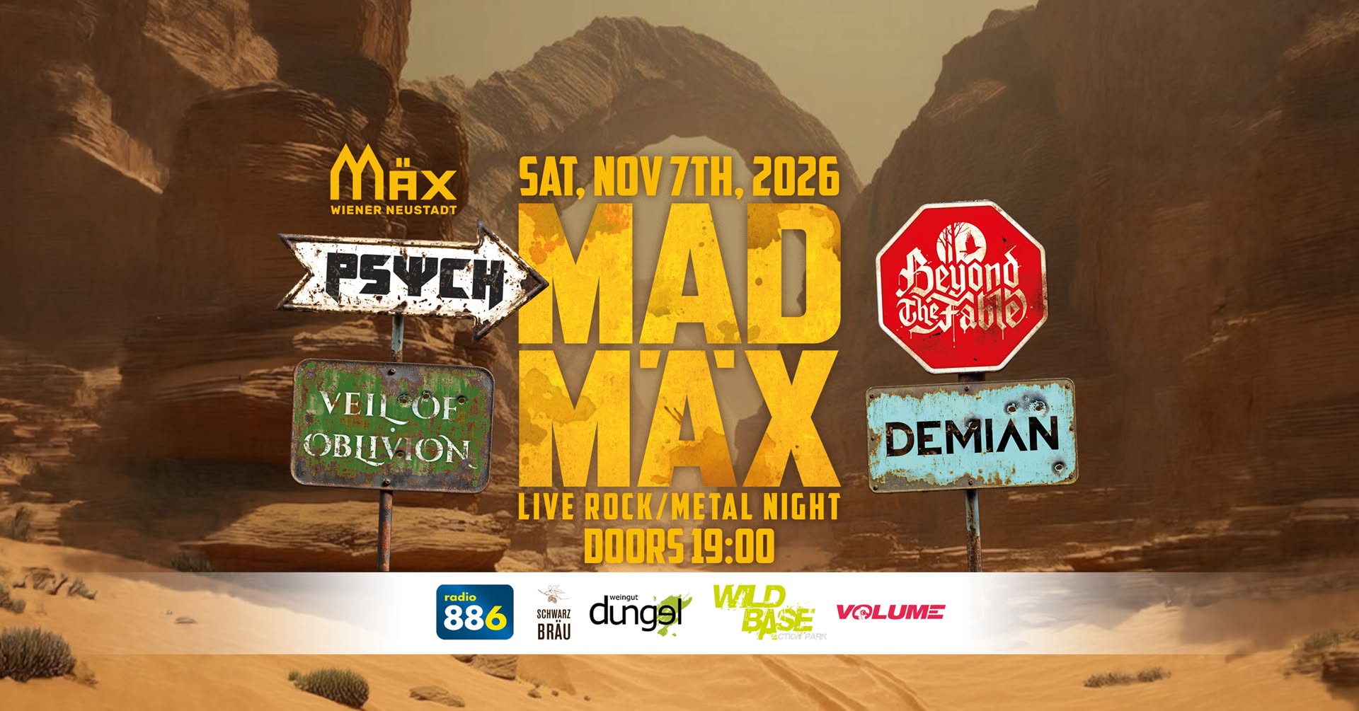 MAD MÄX am 7. November 2026 @ MÄX.