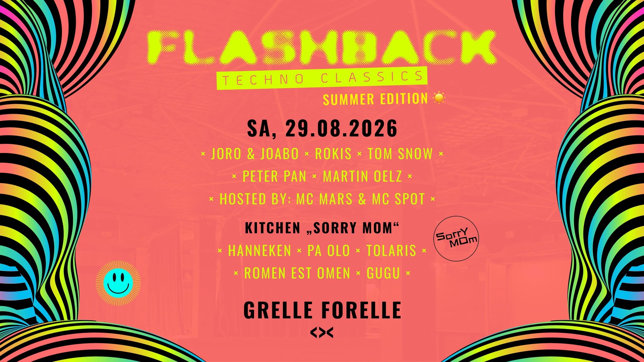 FLASHBACK - Techno Classics am 29. August 2026 @ Grelle Forelle.