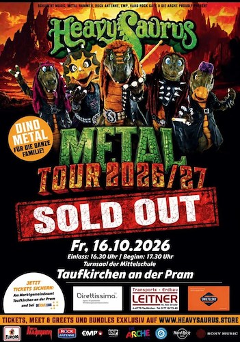 HeavySaurus am 16. October 2026 @ Turnsaal der Mittelschule Taufkirchen.