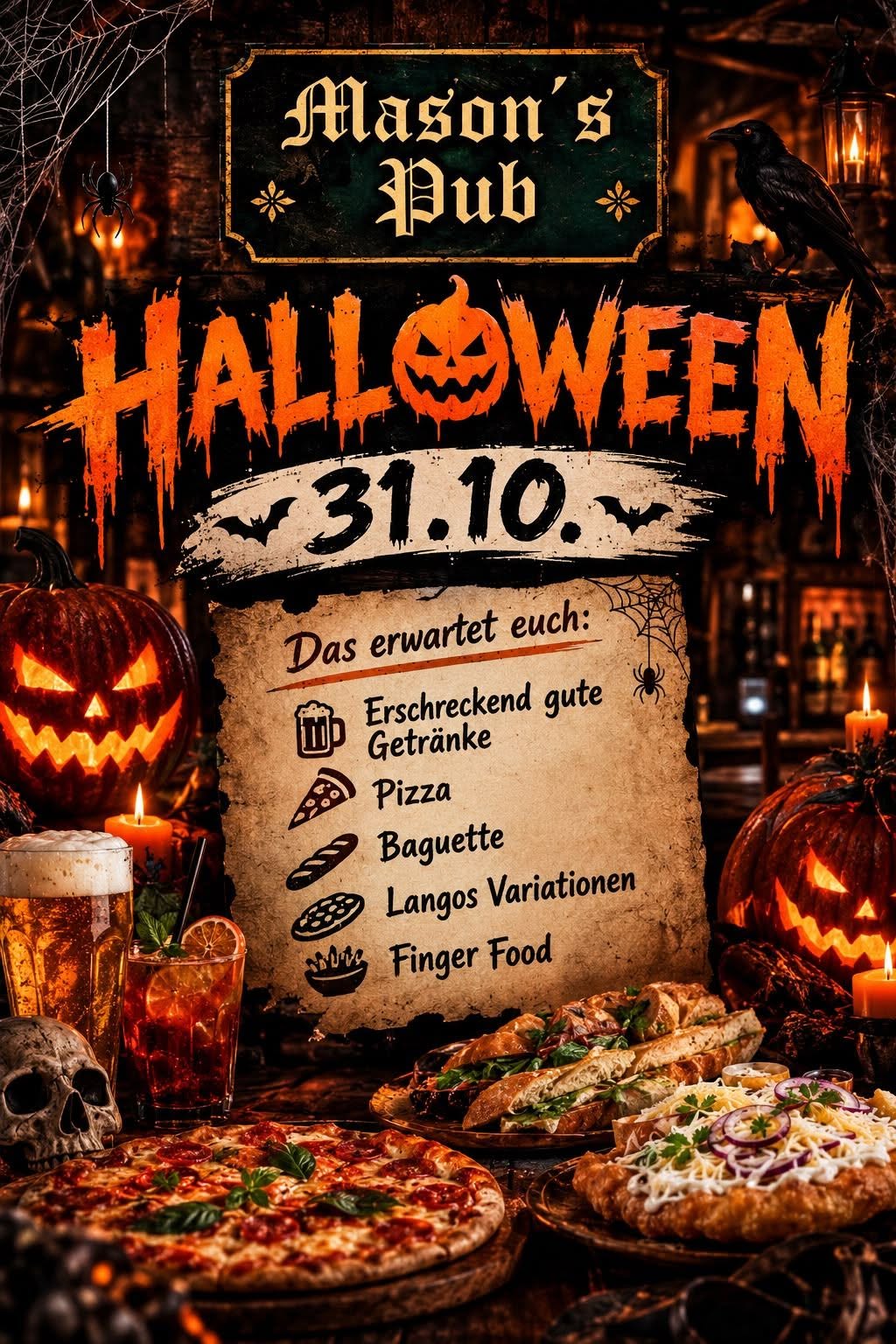 Halloween am 31. October 2026 @ Mason's Pub.
