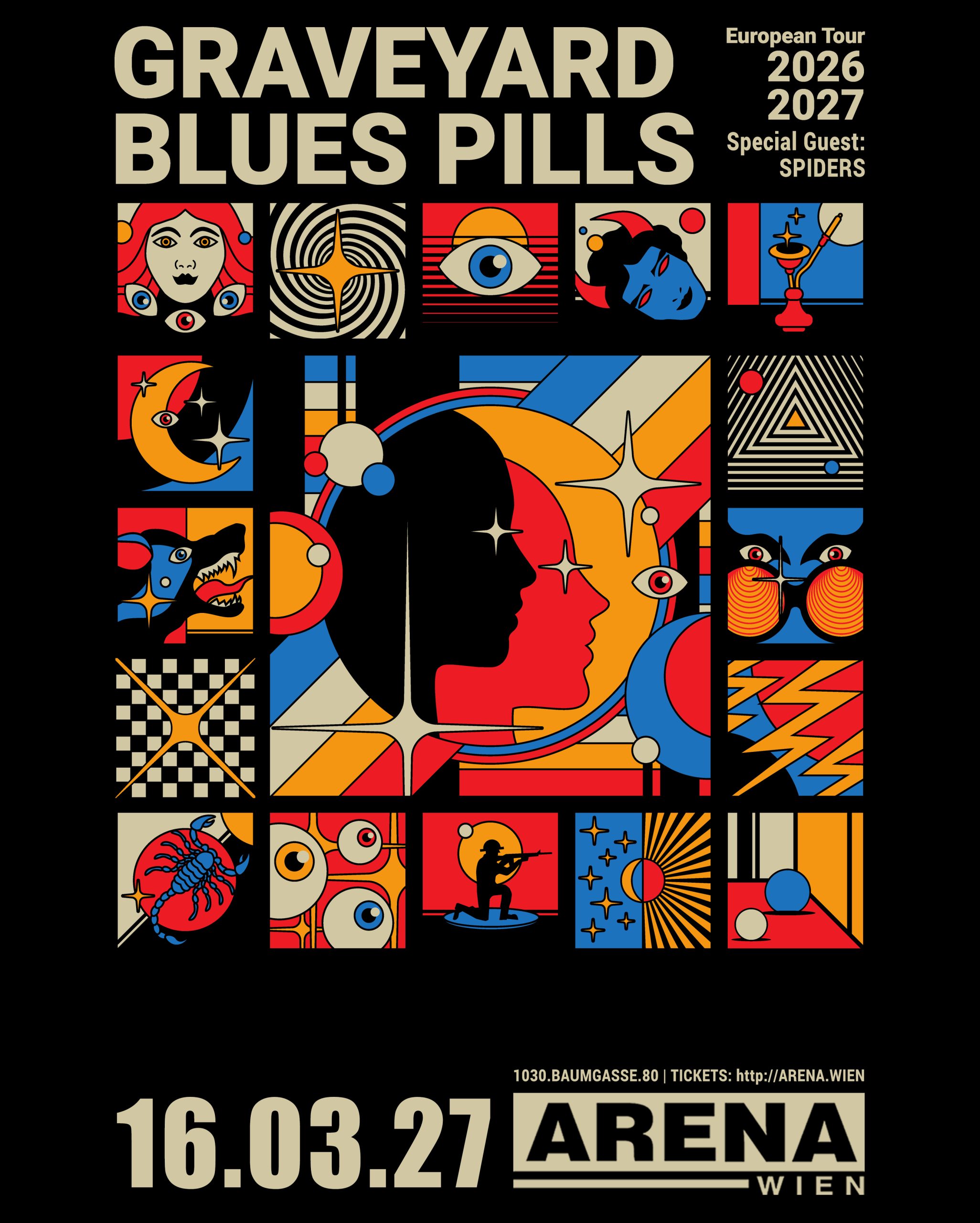 GRAVEYARD + BLUES PILLS am 16. March 2027 @ Arena Wien.