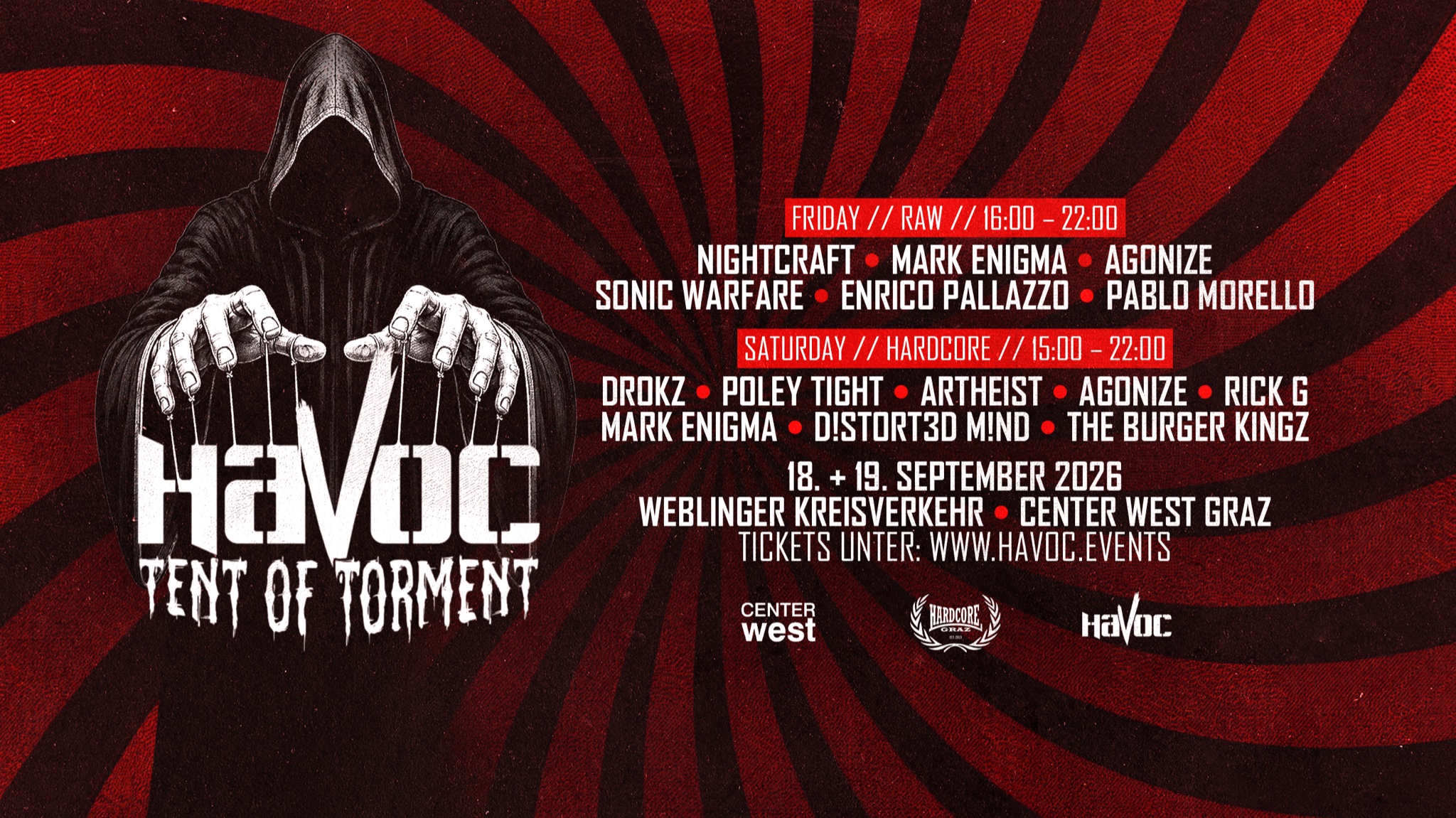 HAVOC - Tent Of Torment am 18. September 2026 @ Center West Graz.