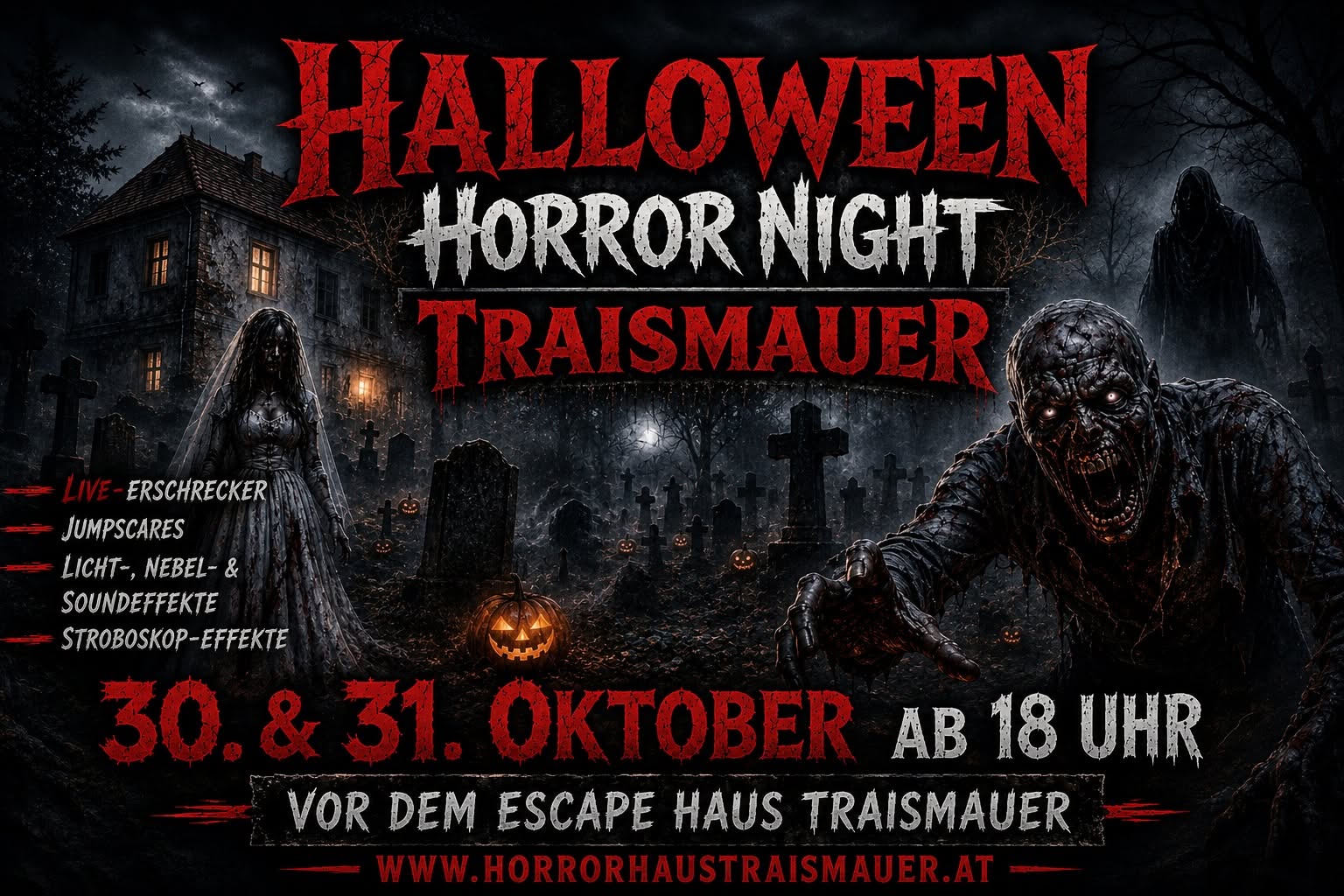Halloween Horror Night Traismauer am 30. October 2026 @ Escape Haus.