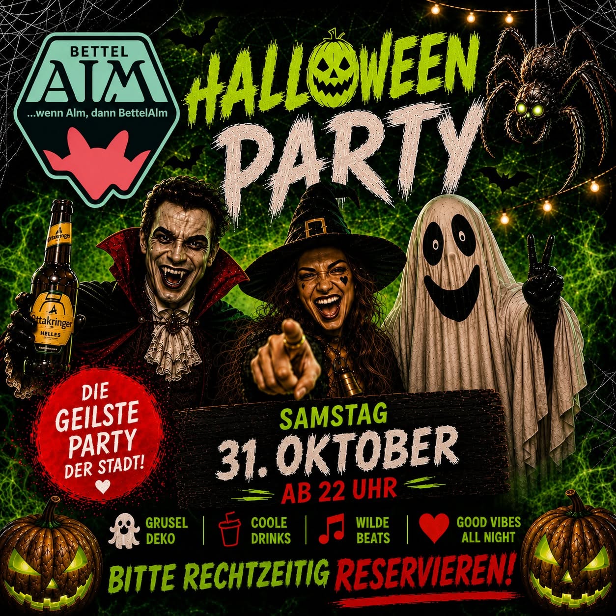 Mega Halloween Party am 31. October 2026 @ Bettel-Alm.