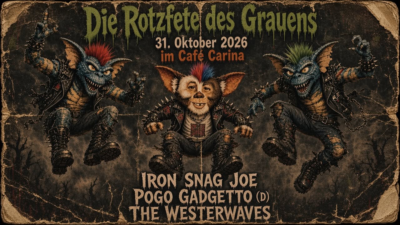 Die Rotzfete des Grauens 2026 am 31. October 2026 @ Café Carina.