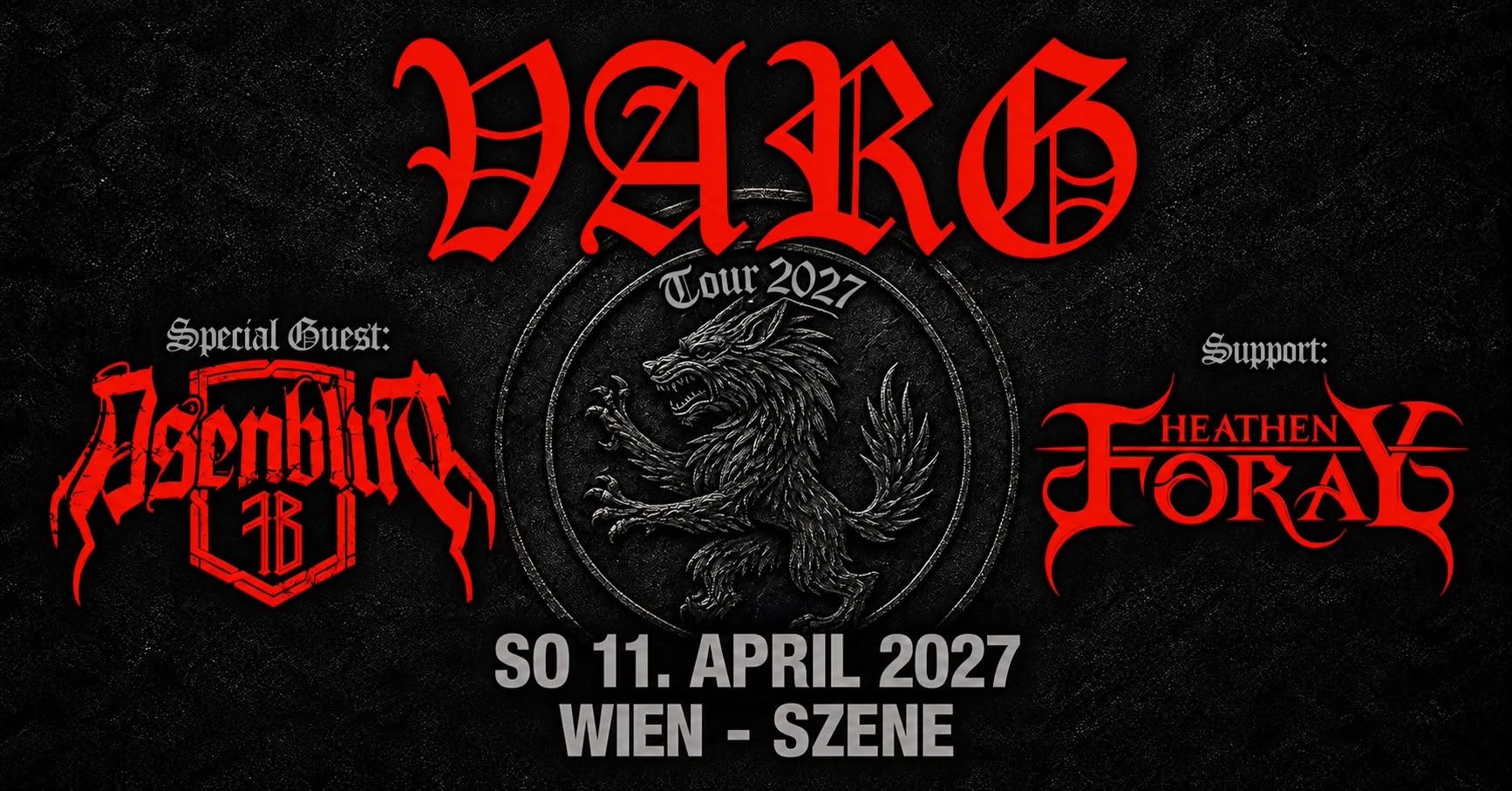 VARG am 11. April 2027 @ Szene Wien.