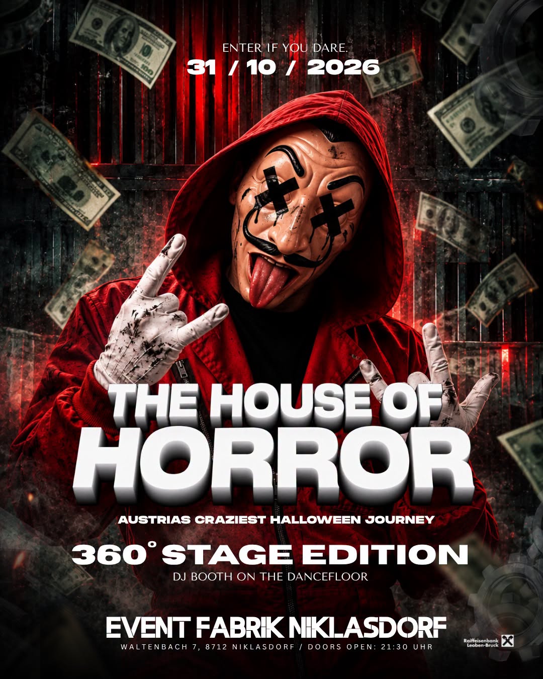 THE HOUSE OF HORROR am 31. October 2026 @ Event Fabrik Niklasdorf.