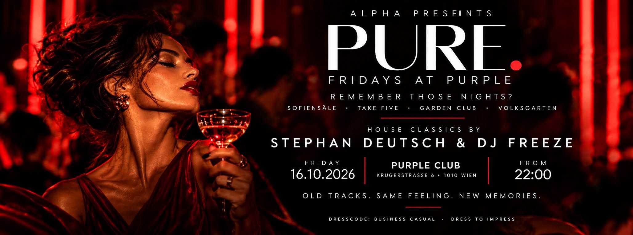 PURE. HOUSE CLASSICS. am 16. October 2026 @ Purple Club.