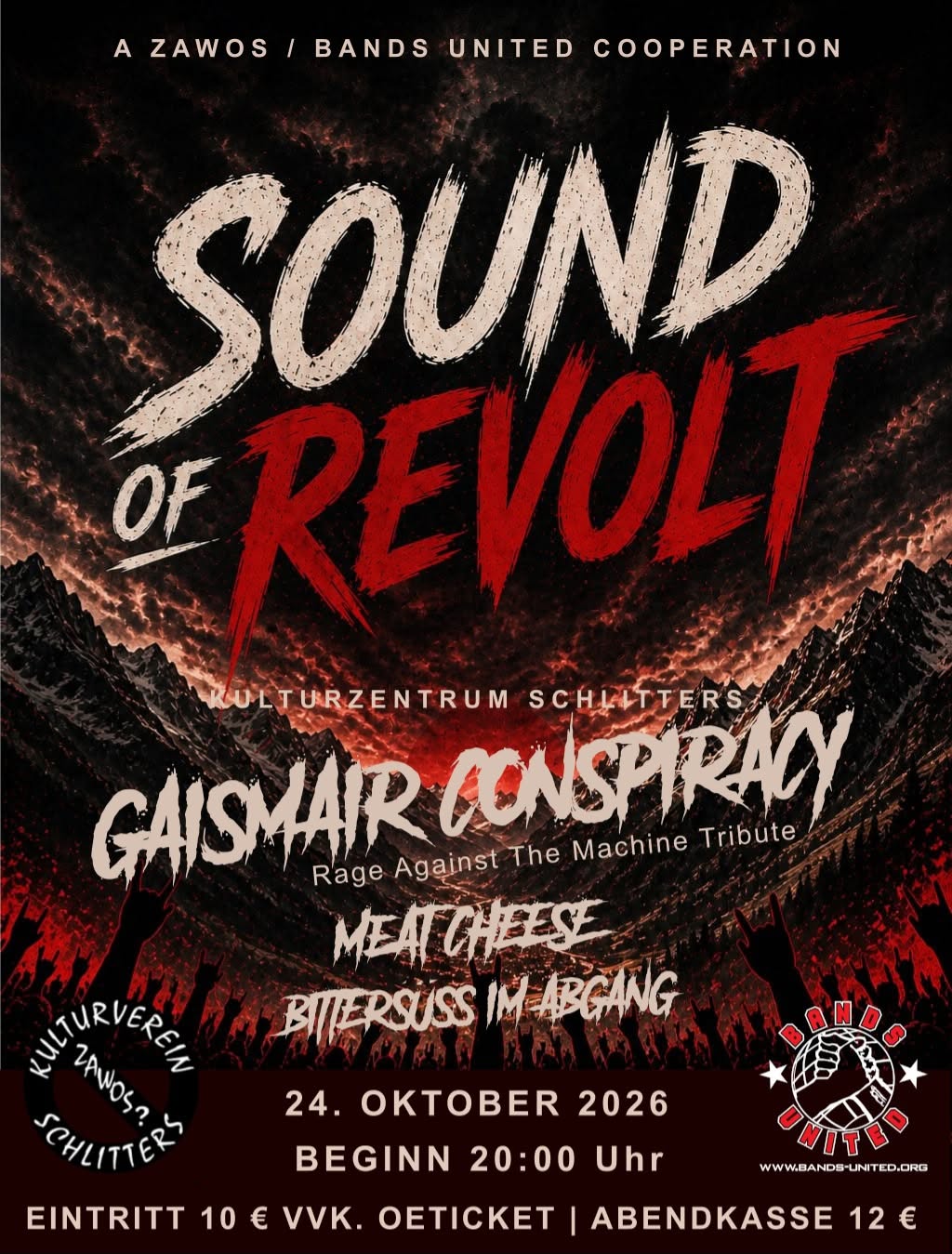 Sound of Revolt 2026 am 24. October 2026 @ Kulturzentrum Schlitters.