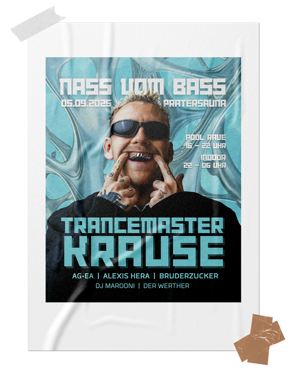 Nass vom Bass - Round 2 am 5. September 2025 @ Pratersauna. Nass vom Bass - Round 2 am 5. September 2025 @ Pratersauna.