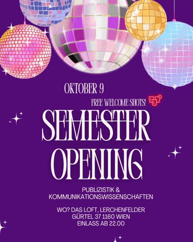 Publizistik Semesteropeningparty am 9. October 2025 @ The Loft. Publizistik Semesteropeningparty am 9. October 2025 @ The Loft.