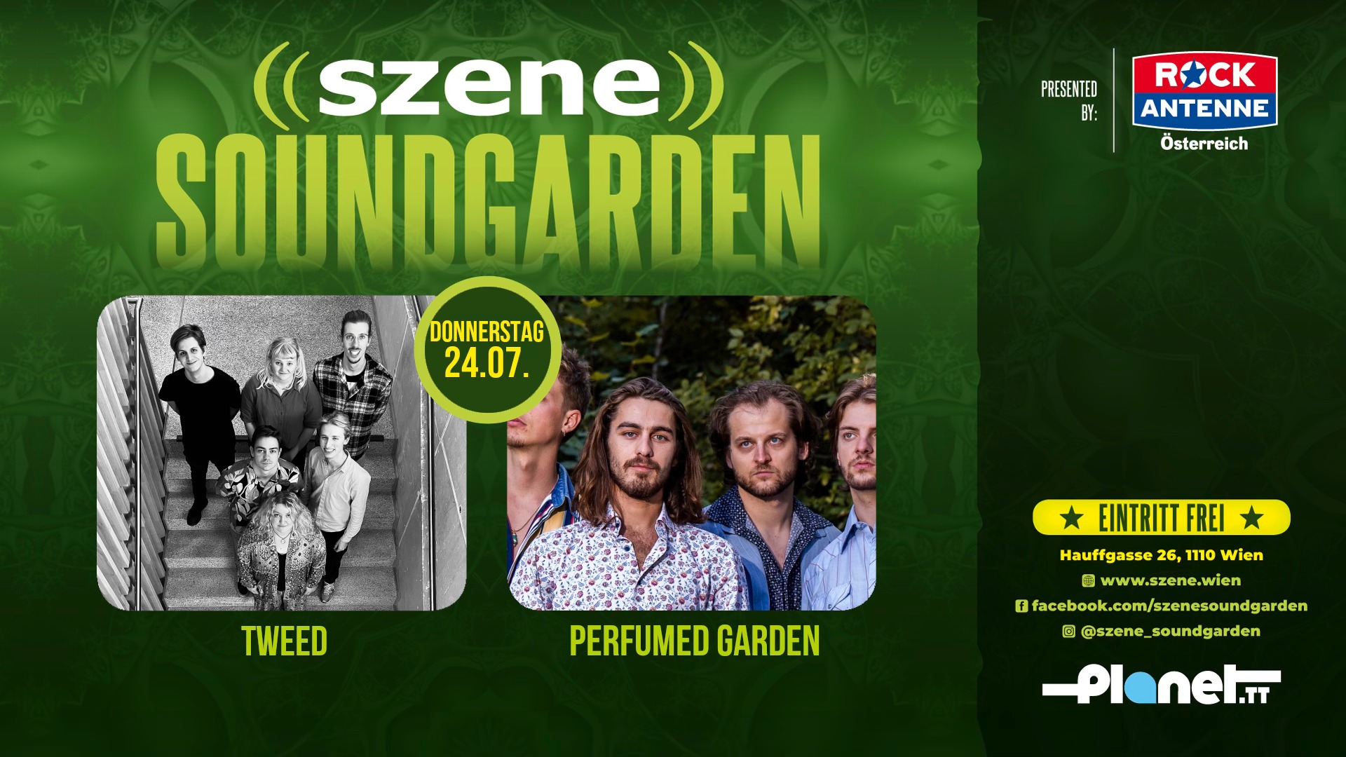 Tweed | Perfumed Garden am 24. July 2025 @ Szene Wien. Tweed | Perfumed Garden am 24. July 2025 @ Szene Wien.
