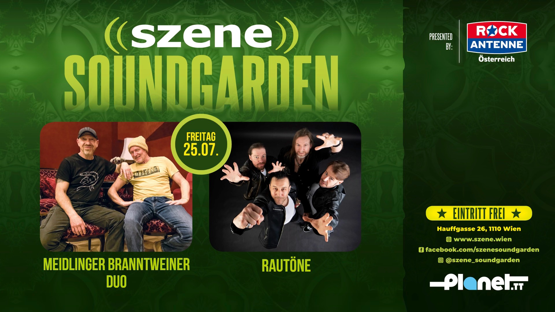 Das Meidlinger Branntweiner Duo | Rautöne am 25. July 2025 @ Szene Wien. Das Meidlinger Branntweiner Duo | Rautöne am 25. July 2025 @ Szene Wien.