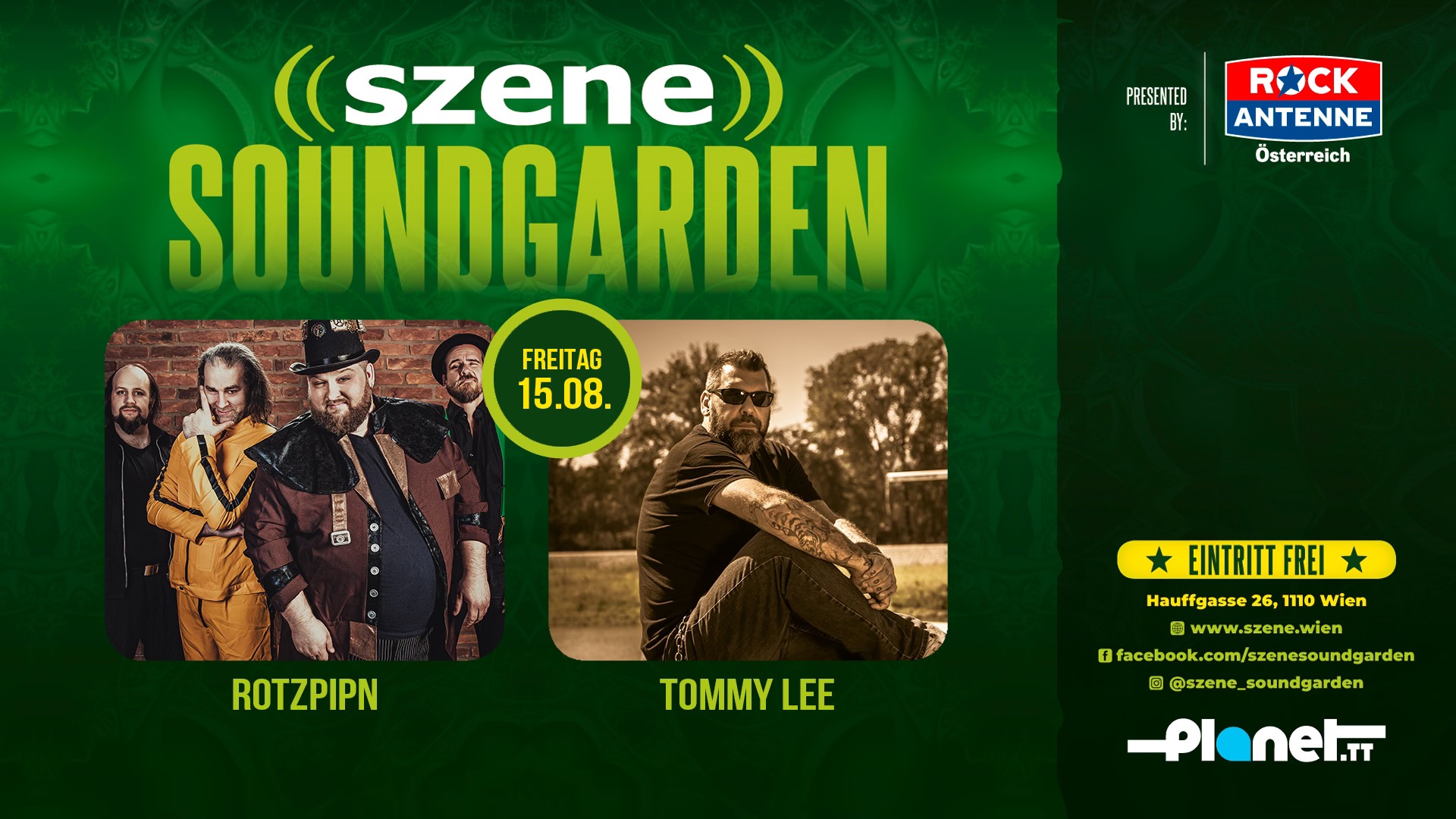 ROTZPIPN | TOMMY LEE am 15. August 2025 @ Szene Wien. ROTZPIPN | TOMMY LEE am 15. August 2025 @ Szene Wien.