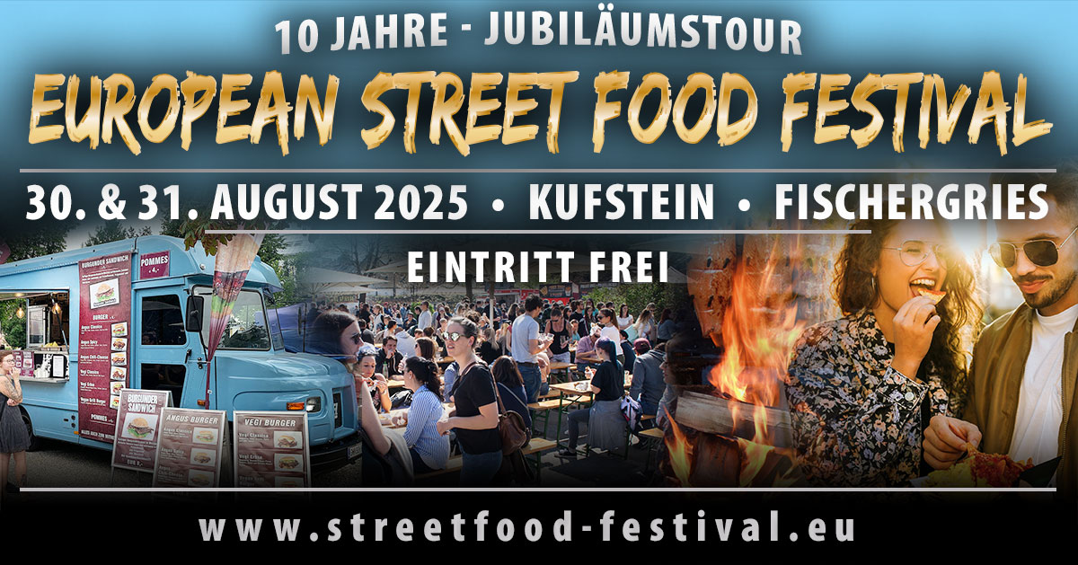 European Street Food Festival am 30. August 2025 @ Fischergries. European Street Food Festival am 30. August 2025 @ Fischergries.