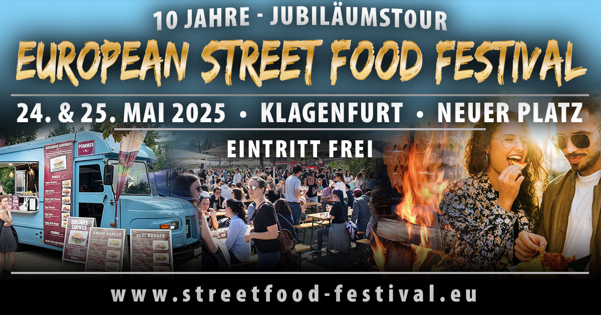 European Street Food Festival am 24. May 2025 @ Neuer Platz. European Street Food Festival am 24. May 2025 @ Neuer Platz.